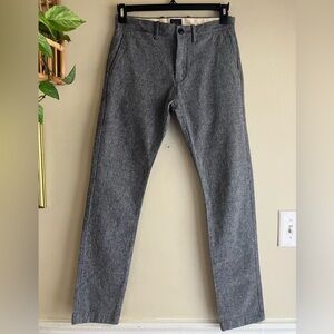 J Crew Pants Mens Size 28x32 Gray Slim 484 Heathered Straight Stretch Grey